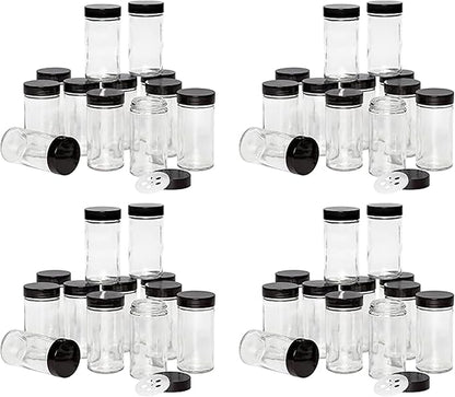 Kamenstein 5244227 Empty Jars With Black Cap, 3-Ounce (Pack of 48)