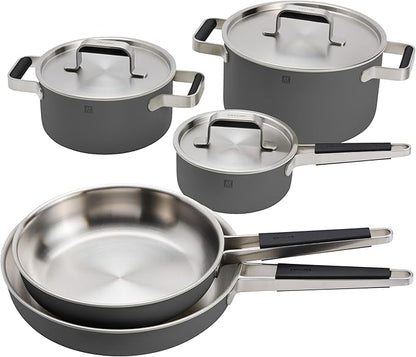 ZWILLING Pure 8-pc Stainless Steel Cookware Set, Grey