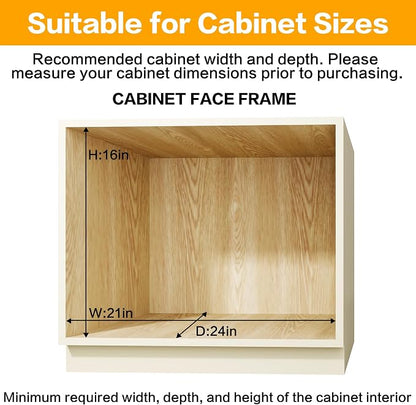 2-Tier Kitchen Cabinet Pull Out Shelf and Drawer Organizer Slide Out Pantry Storaqe Basket in Multiple Sizes (19" W x 21" D)