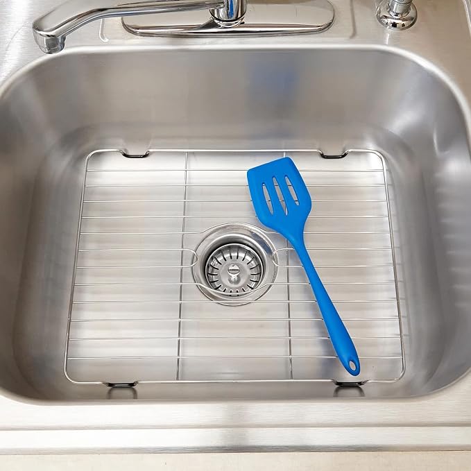 Better Houseware Sink Protectors for Kitchen Sink, Rust-Resistant Scratch-Preventing Stainless Steel Sink Protector Grid, Non-Slip Kitchen Sink Rack for Washing, 12 x 10.25 x 1 Inch