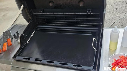 Full Size Griddle Insert for Weber Genesis 300 Series Gas Grills, 7524 Flat Top Grill Griddle Insert with Handles for Weber Genesis E310 E320 S330 EP310 EP320 EP330 CEP-310 Series, Carbon Steel