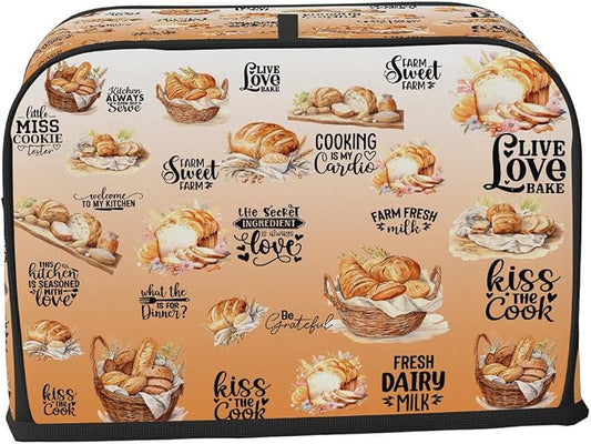 Toaster Cover 2 Slice Wide Slot Bread OrangeBread Toaster Oven Dustproof Cover Small Appliance Kitchen Covers Dust and Fingerprint Protection for Women Gift 2 Slice