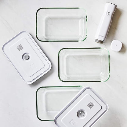 Zwilling J. A. Henckels Fresh Save 36803-003 Fresh & Save Vacuum Glass Containers, Set of 3 Sizes, Airtight, Heat-resistant Glass Storage Containers