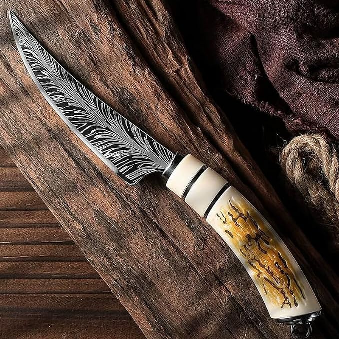 Chef Knife,8.6" Professional Kitchen Knife for Cooking,Made of Stainless Steel,Ultra Sharp for Cutting food,with Ergonomic Handle,for Home & Restaurant White