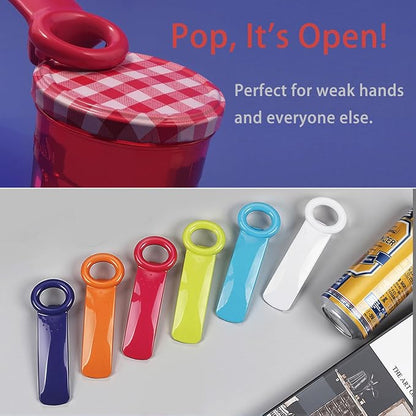 6 Pack Jar Key Opener for Weak Hands and Seniors Plastic Bottle Opener for Kitchen and Parties Effortless Jar Lid Vacuum Seal Popper Tool for Arthritis and Carpal Tunnel Relief