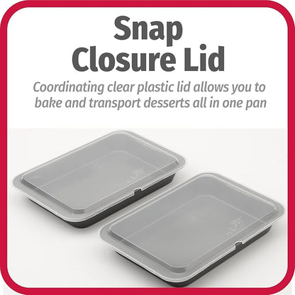 GoodCook Set of 2 Nonstick Steel 13" x 9" Cake Baking Pans with Covers,Gray,(Pack of 6)