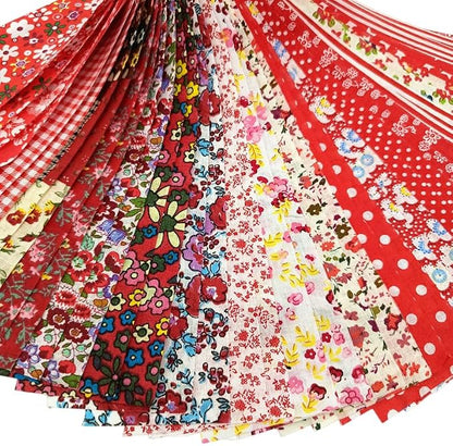 80 Pcs Jelly Roll Fabric Strips for Quilting Sewing 2.6 Inch Precut Cotton Floral Fabric Strips Bundles DIY Sewing Supplies Red