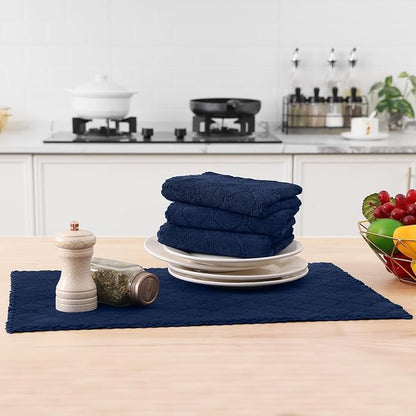 Homaxy 16 Pack Kitchen Cloths Dish Towels (13" x 19", Navy Blue), Super Soft and Absorbent Coral Velvet Dishcloths, Fast Drying No Lint Microfiber Cleaning Cloth