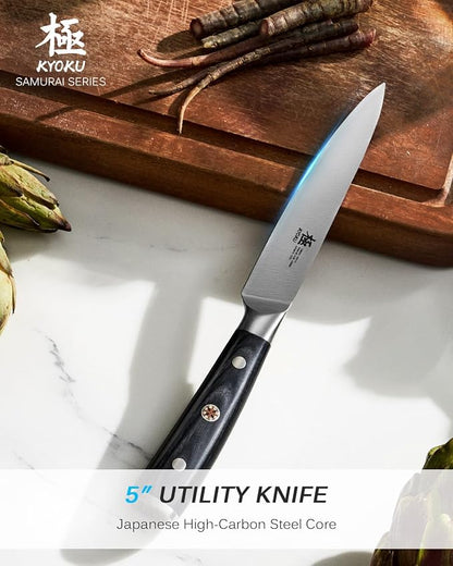 KYOKU Samurai Series Knife Japanese Style1 (Kitchen Utility Knife, 5")