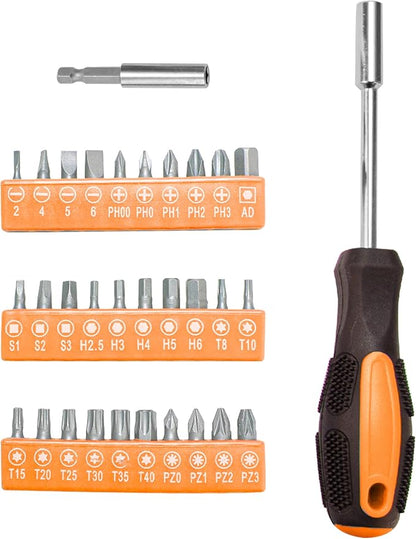 CARTMAN Home Tool Set Kit, Basic Household Hand Tools with Storage Case Light Orange