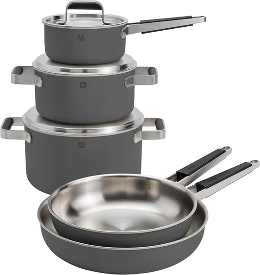 ZWILLING Pure 8-pc Stainless Steel Cookware Set, Grey