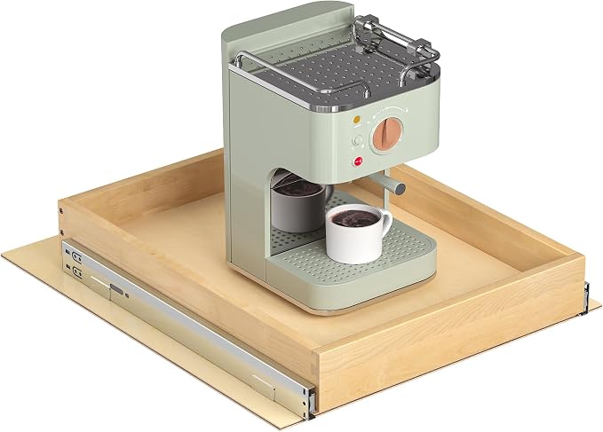 Pull Out Cabinet Organizer, 17" W x 21" D | Soft Close, Heavy Duty Slides, Wood Slide Out Drawers, For Kitchen Cabinets