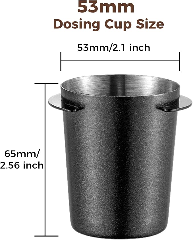 Tuni Stainless Steel Dosing Cup, Coffee Bean Dosing Cup Fits 53-54mm Portafilter