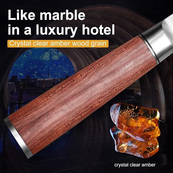 3 Pieces Kitchen Knife Set, Chef Knife, Usuba Knife, Paring knife, Germany High Carbon Stainless Steel Professional Knife, Hand-forged with Brazilian Rosewood, Gift Box