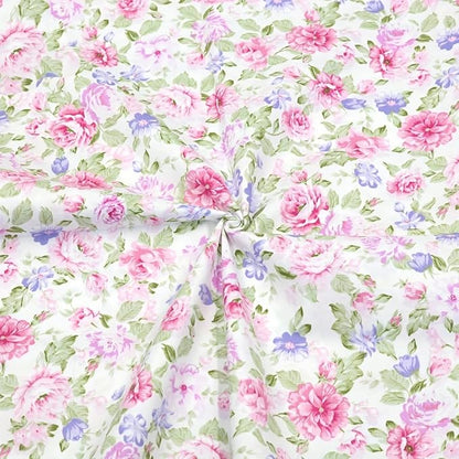 Light Weight Natural Cotton Fabric by the Yard DIY Making Supplies Quilting Patchwork Fabric Fat Quarter Bundles DIY for Quilting Cotton Patchwork Cushions (Peony, 1 Yard)