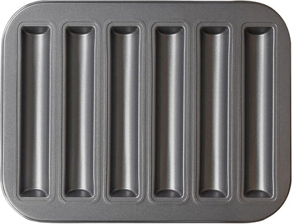 6 Cup Financier Cake Baking Pan Breadstick Biscotti Ladyfinger Donut Cookie Cornbread Stick Mini Bread Loaf Baguette Nonstick Small Muffin Cupcake Madeleine Tin Tray Mold