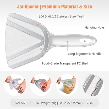 Uinxan Jar Opener for Weak Hands & Seniors with Arthritis - Handheld Manual | Effortlessly Opens Stubborn Screw Lids & Bottle Caps. 304 Stainless Steel. Durable. Patented Kitchen Gadget (Purple)
