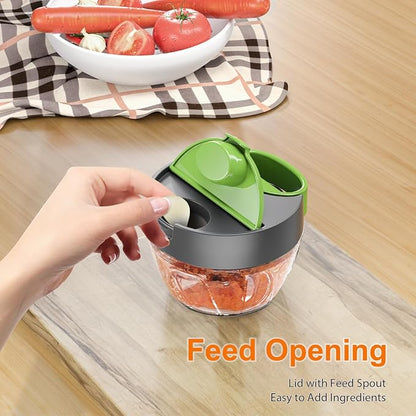 Ibergrif M502 Manual Onion Cutter, Multifunctional Onion Chopper, Multi Chopper with Filling Opening, BPA-Free, Easy Pull Chopper Manual for Vegetables, Meat, Nuts