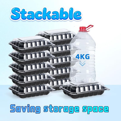 YANGRUI 30-Pack 27 oz 9x6 Rectangle Container, Shrink-Wrapped No Pre-Wash | Anti-Fog Lid, Leak-Resistant BPA-Free PP Takeout Box, Microwave & Freezer Safe for Deli Display, Coffee Shop & Gym Meal Prep