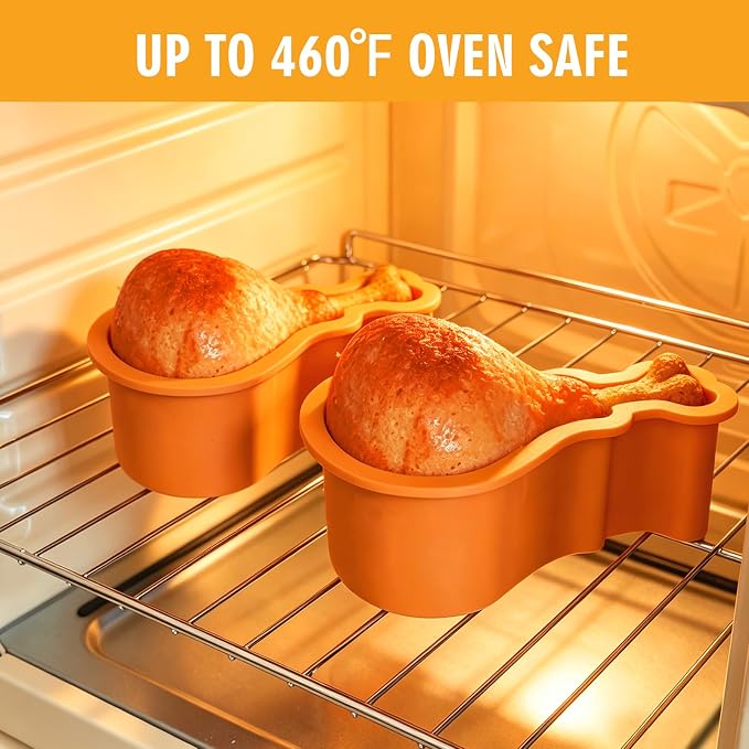 KOLUTI Dog Birthday Cake Silicone Mold, Chicken Drumstick Shape Treat DIY Baking Pan Maker, Nonstick Food Grade Tray for Pets, Fun Gift Dogs Lover, 6.1 x 3.7 x 2.4 inches