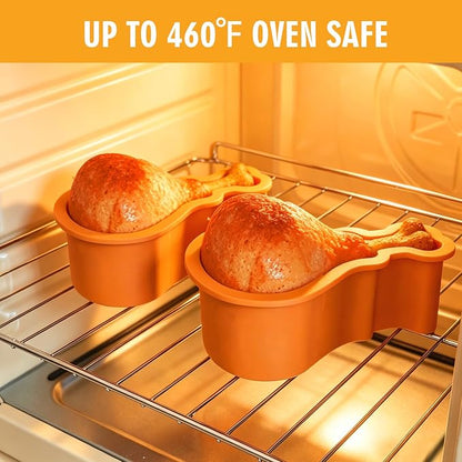 KOLUTI Dog Birthday Cake Silicone Mold, Chicken Drumstick Shape Treat DIY Baking Pan Maker, Nonstick Food Grade Tray for Pets, Fun Gift Dogs Lover, 6.1 x 3.7 x 2.4 inches