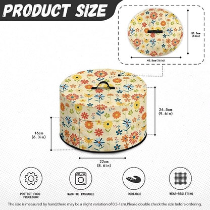 Colorful Floral Slow Cooker Cover Protection Crock for Pot Dust Cover Fits for Most 6-8 Quart Slow Cooker Dustproof Small Appliance Accessories Decor