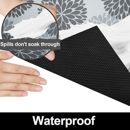 AiBOB Waterproof Under Sink Mat, Absorbent Quick Dry Sink Liners Protect Cabinets, Durable Shelf Liners, Slip Resistant and Non-Adhesive, 24X68, Grey/Flower
