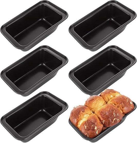 QTLCOHD 6 Pack 6" x 3" Bread Loaf Pans, Non stick Carbon Steel Bread Pans for Baking Homemade Bread