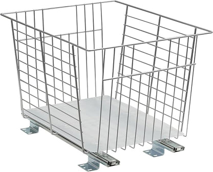 Household Essentials Nickel-Plated Steel Basket Organizer with Clear Plastic Liner