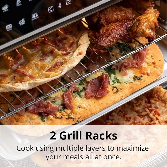 Aria 30 Qt. Touchscreen Toaster Oven with Recipe Book, Brushed Stainless Steel