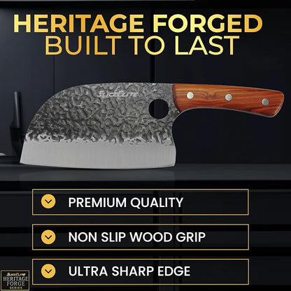 Hand-Forged Professional Butcher Knife (SERBIAN CHEF KNIFE)
