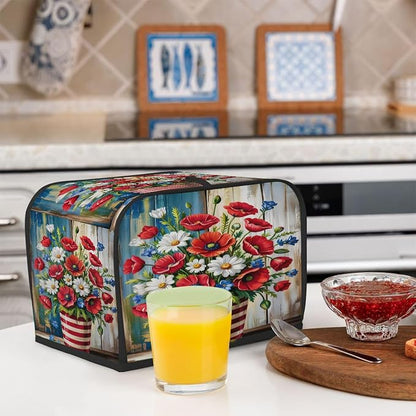 Toaster Cover 2 Slice Wide Slot kitchen 8Bread Toaster Oven Dustproof Cover Small Appliance Kitchen Covers Dust and Fingerprint Protection for Women Gift 2 Slice