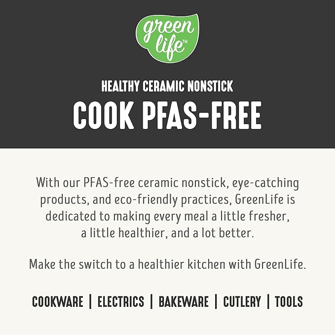 GreenLife 3.5QT Slow Cooker, PFAS-Free Non-Toxic Ceramic Nonstick Removable Interior Bowl, Programmable, Keep Warm, Stovetop & Oven Safe Pot, Dishwasher Safe Crock & Glass Lid, Black