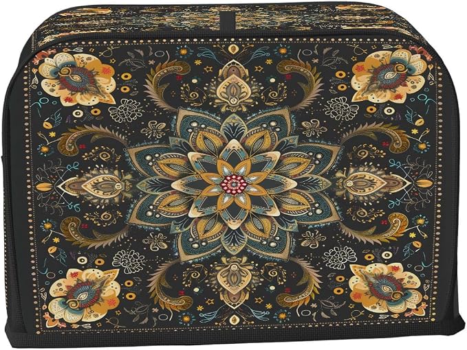 Toaster Cover 4 Slice Wide Slot Carpet RetroBread Toaster Oven Dustproof Cover Small Appliance Kitchen Covers Dust and Fingerprint Protection for Women Gift 4 Slice