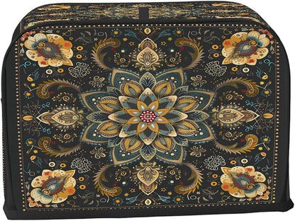 Toaster Cover 4 Slice Wide Slot Carpet RetroBread Toaster Oven Dustproof Cover Small Appliance Kitchen Covers Dust and Fingerprint Protection for Women Gift 4 Slice