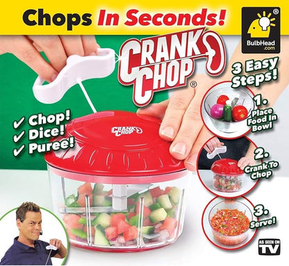 Food Chopper and Processor Original - Chop Dice Puree Vegetables Onions Tomatoes Garlic Meats and Nuts in Just Seconds for Delicious Meals - Perfect for Homemade Salsa