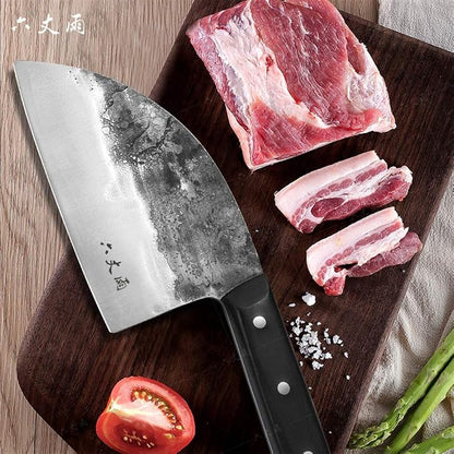 Forging Serbian Chef Knife Chopping Knives Full Tang High Carbon Clad Steel Almasi Butcher Cleaver for Kitchen Outdoor BBQ Camping Birthday Christmas Gift Men