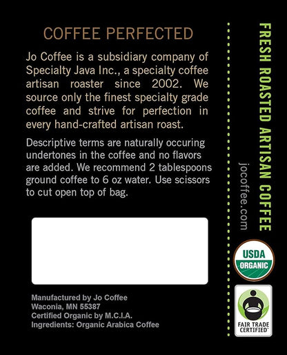 NEW YORK JO: 2 lb, Medium Dark Roast Organic Ground Coffee, Signature Blend, 100% Arabica Coffee, USDA Certified Organic, NON-GMO, Fair Trade Certified, Gluten Free, Gourmet Coffee from Jo Coffee®