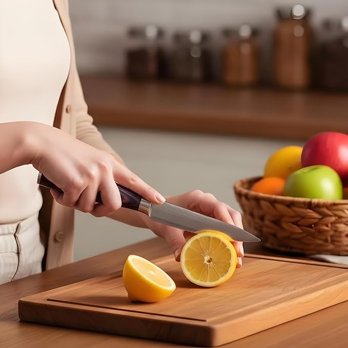 5 inch Kitchen Utility Knife, Ultra Sharp High Carbon Stainless Steel Chef Knife with Gift Box, Multipurpose Paring Knife for Fruit and Vegetable Cutting