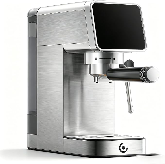 AMZCHEF Espresso Coffee Maker Self-Cleaning Function and Milk Frother