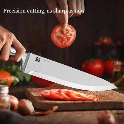 Knife Block Set, Razor-Sharp Kitchen Knife Set, Stainless Steel Knife Set with Block, 14 Pieces Knives Set for Kitchen, Black Chef Knife Sets, Dishwasher Safe, Gifts for Men