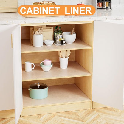 Clear Shelf Liners for Kitchen Cabinets: 17.7 Inch Wide Waterproof Drawer Liner - Translucent Non-Adhesive Easy to Cut Cupboard Liner for Refrigerator 17.7 in × 25 FT