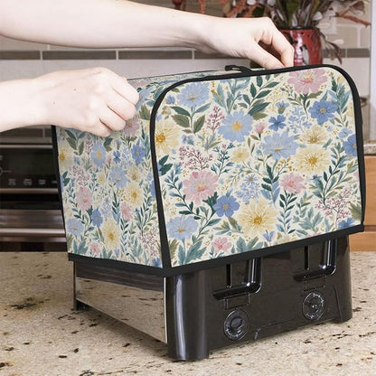 2 Slice Spring Flowers Art Toaster Cover Waterproof Dust Fingerprint Bread Machine Cover Washable Kitchen Appliance Protector For Home Kitchen Bakeware Table Decor Women Gifts