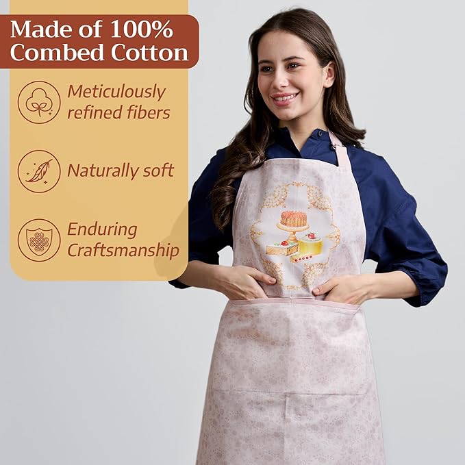 Maison d' Hermine 100% Cotton Apron for women with Pocket Kitchen Chef Apron for Men Cooking Spring Summer