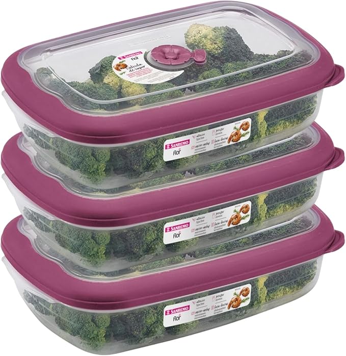 Tribello Plastic Food Storage Containers With Lids - 53 Oz Airtight Container Box For Food Storage, Meal Prep, Freezer, Microwave And Dishwasher Safe, Steam Vent Lids, BPA-Free - 3 Pack