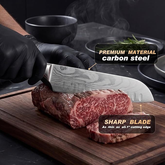 Kitchen Knife, High Carbon Stainless Steel Professional Sharp Chef Knife Set, Japanese Chefs Knives for Home Food Cooking Meat Cutting, Chopping Knife