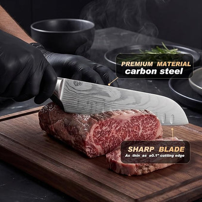 Kitchen Knife, High Carbon Stainless Steel Professional Sharp Chef Knife Set, Japanese Chefs Knives for Home Food Cooking Meat Cutting, Chopping Knife