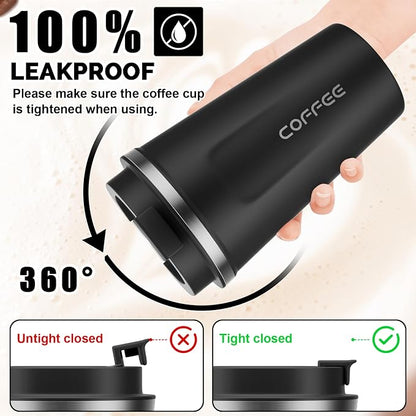 MOMSIV 17oz Travel Mug, Insulated Coffee Cup with Leakproof Lid, Vacuum Stainless Steel Double Walled Reusable Tumbler for Hot and Cold Water Coffee and Tea In Travel and Car