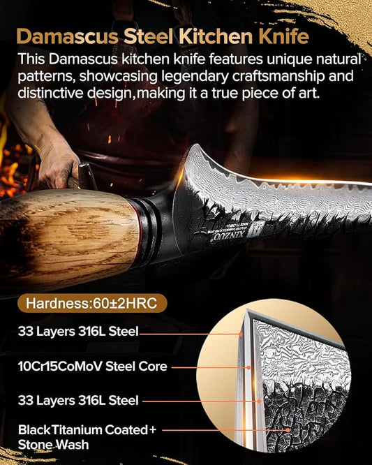 XINZUO 7.5 Inch Fillet Knife For Fish,Damascus Super Steel Boning Knife For Meat Chicken Cutting, Professional Sharp Kitchen Fishing Fillet Knife With Ergonomic Handle