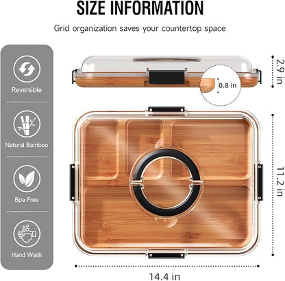 Renmxj Charcuterie Board with Clear Lid, Travel Portable Cheese Board Charcuterie Boxes Cutting Boards for Kitchen, House Warming Gifts New Home, Gifts for Women (Black, 4 Compartments)